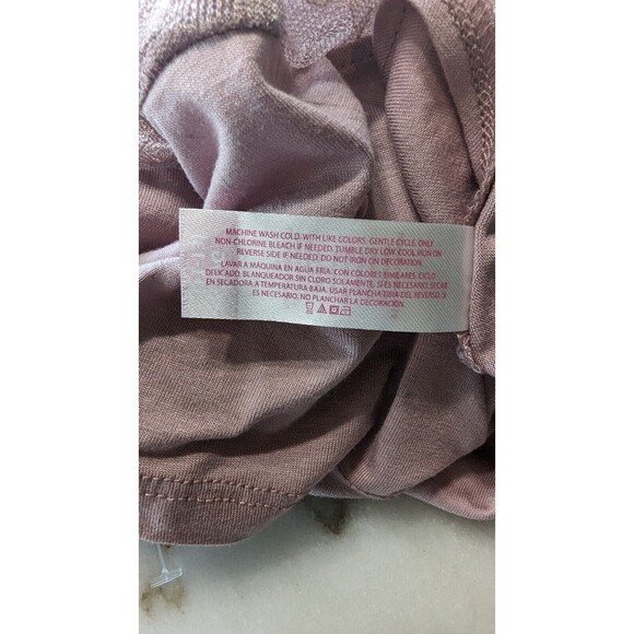 Nobo No Boundaries Knit Lace Trim Top Juniors L (11-13) Short Sleeve Dusty Rose - Picture 6 of 8